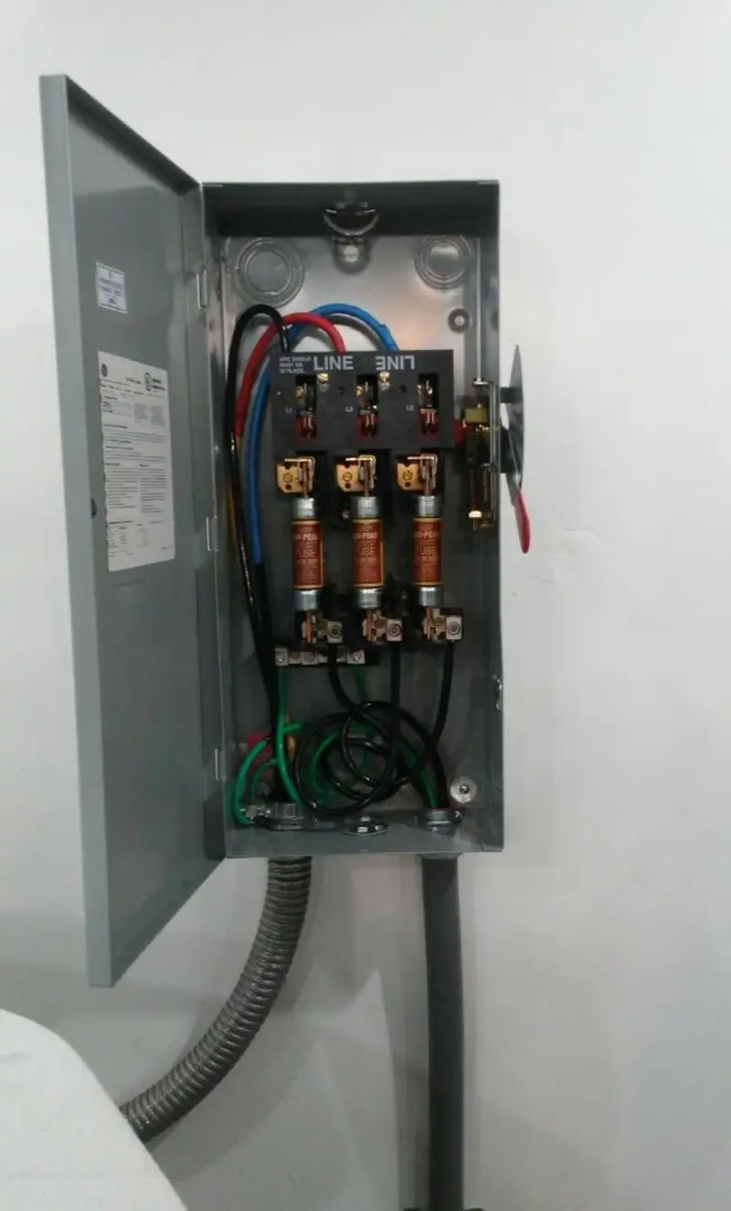 Three-phase disconnect switch installed for Smoke Detector Installation in Midland Park